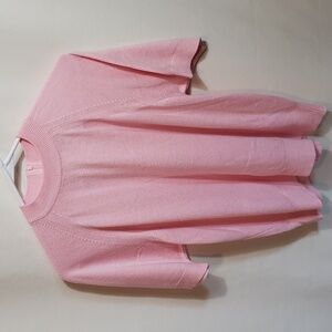 DESIGNERS ORIGINALS Pink Mock Neck Back Zip SS Sweater XL